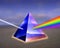 Illustration of a prism with rays of light.