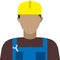 Illustration profile icon, avatar construction worker, male