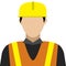 Illustration profile icon, avatar construction worker, male