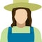 Illustration profile icon, avatar farmer, female