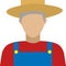 Illustration profile icon, avatar old farmer, male