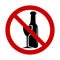 Illustration of prohibits  alcohol drink sign on white background