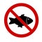 Illustration of prohibits  fishing sign on white background