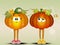 Illustration of pumpkins couple