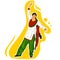 A illustration of punjabi sardarni woman in dancing position.Basic RGB