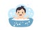 Illustration of Pure Bliss - Baby Bathing in the Bathtub