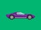 Illustration of purple sport car in pixel art style