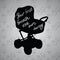 Illustration Quotes on baby stroller, carriage, pram silhouette.
