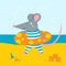 Illustration of rat in lifebuoy