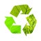 Illustration recycling symbol of green foliage
