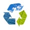 Illustration recycling symbol of nature elements