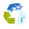 Illustration recycling symbol of nature elements