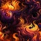 Illustration of red fire swirling in a fireplace with cosmic inspiration (tiled)
