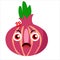 illustration red onion with adorable expression