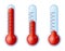 illustration of red thermometers. Different levels
