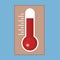 Illustration of red thermometers with different levels, flat style, EPS10