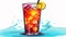 illustration of a refreshing glass of cool drink