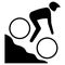 Illustration represents pictogram of sport mountain bike, games with bicycle