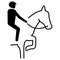 Illustration represents sport pictogram equestrian, dressage, marching mode