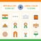 Illustration Of Republic Day Icons Set Against White Square Peach