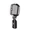 Illustration of retro microphone dark silhouette