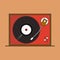 Illustration of retro music turntable vector