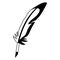 Illustration of retro writing feather. Quill pen for design and decoration.