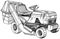 Illustration of a ride-on mower