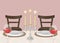 Illustration of romantic candlelit dinner