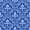 Illustration Royal indigo blue Porcelain Thai flower traditional ornamental element style design for seamless pattern