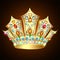 Illustration royal shiny gold crown with precious stones and