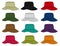 Illustration of safari hat / color variations