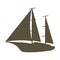 Illustration of sailing yacht silhouette. Nautical symbol icon.