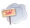 Illustration of Sale wooden signboard