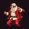 Illustration of Santa Claus dancing