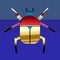 Illustration scarab beetle isolated on clean background