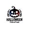 Illustration of a scary pumpkin. halloween vector logo. illustration horror vector template