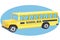 Illustration of school kids riding yellow school bus transportation education