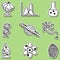 Illustration of science icons - stickers