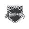 Illustration scorpion icon e sport logo with shield