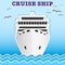 Illustration of sea cruise passenger liner.