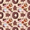 Illustration of seamless pattern_4_of sweet pastries, cupcake ca