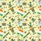 Illustration of a seamless pattern_5_of Irish design for St. Patricks day celebration, drawn in flat style