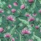 Illustration seamless pattern,bursting flowers of burdock