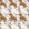 illustration. Seamless pattern with cute baby horses. Background for kids. Children's textile and wallpaper