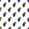 Illustration Seamless pattern Flat Grape isolated on white background , fruit patterns texture fabric , wallpaper minimal style ,