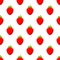 Illustration Seamless pattern Flat Strawberry isolated on white background , fruit patterns texture fabric , wallpaper minimal