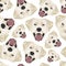 Illustration seamless pattern golden Labrador