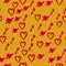 Illustration seamless pattern of the heart symbol, arrow, and wounded heart