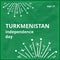 Illustration of sept 27 and turkmenistan independence day text with designs on green background